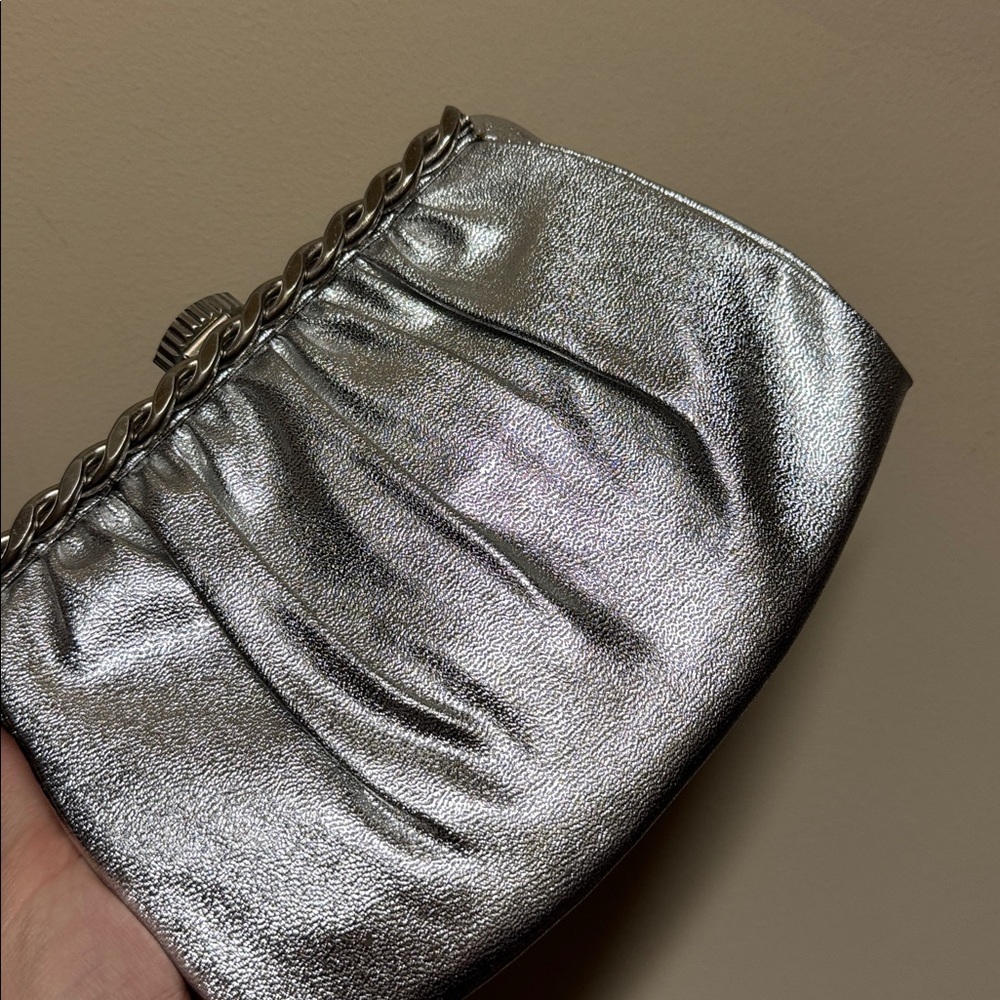 Silver Vintage Wristlet Clutch